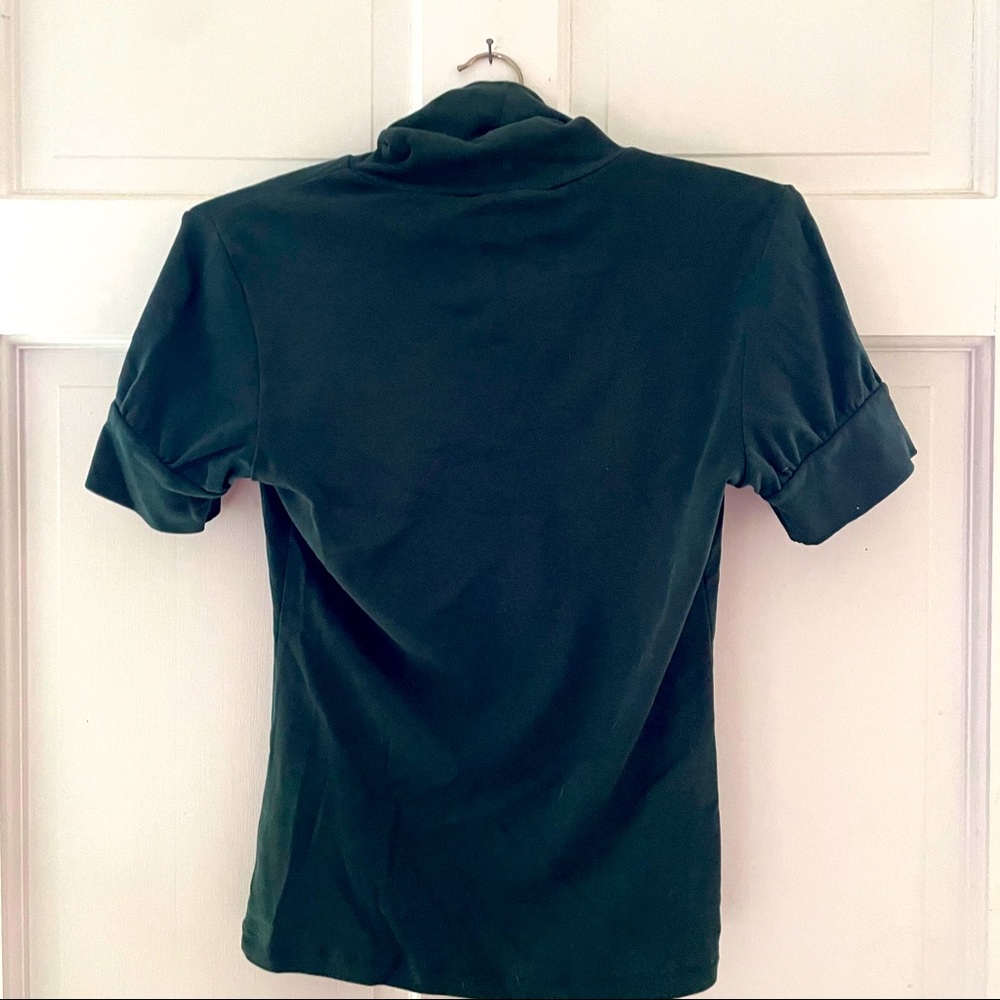 Short sleeve high neck forest green shirt